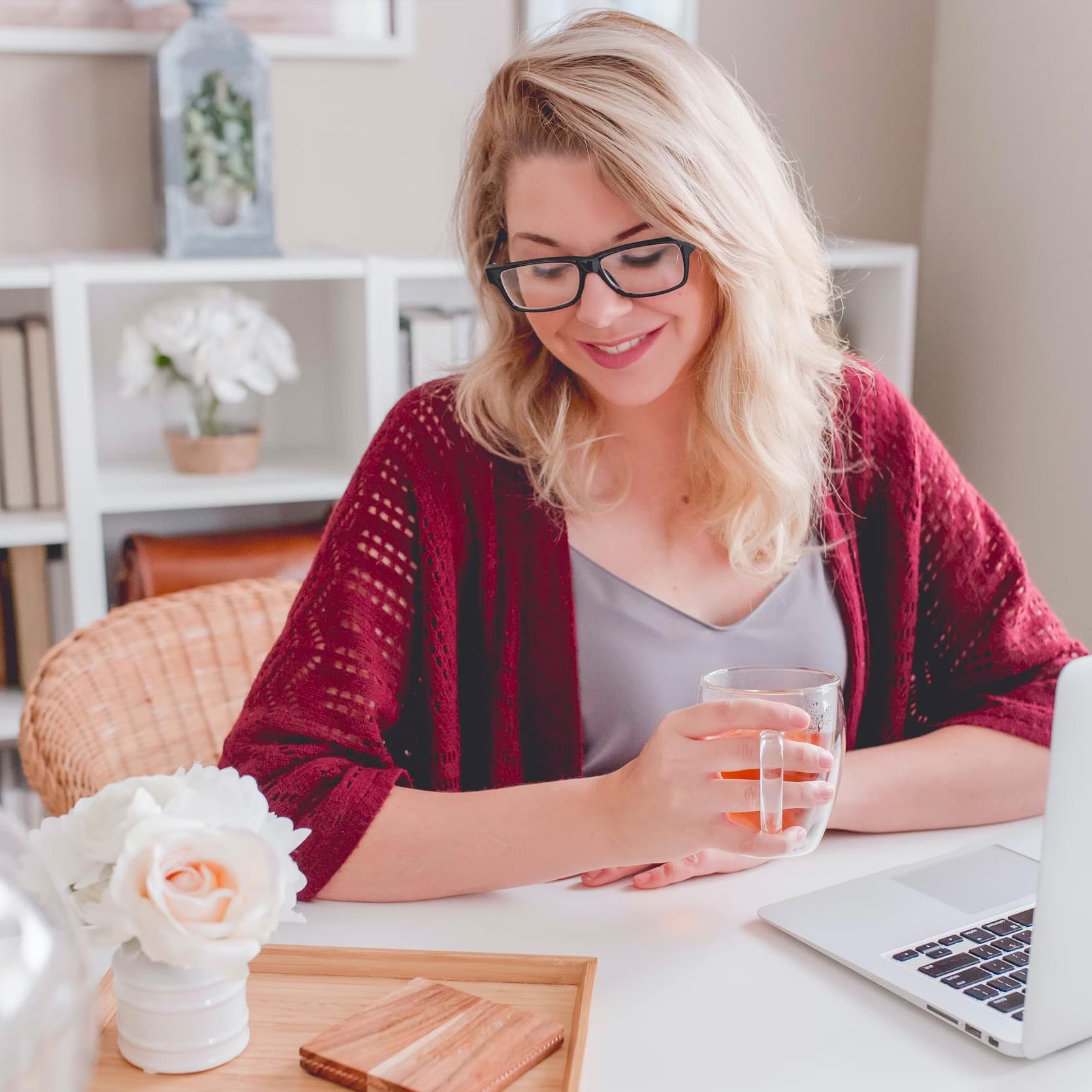 Woman at her desk